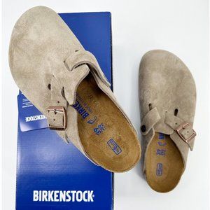 Boston Taupe Suede Wide version footbed clogs size 39 Brand new